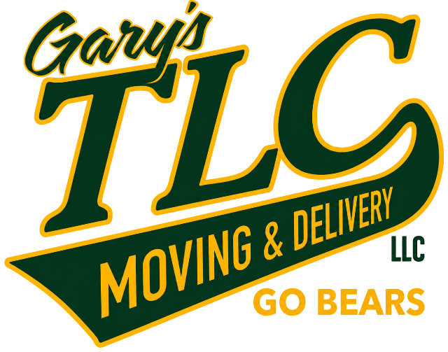 Gary's ILC Moving & Delivery LLC logo with green and yellow design and Go Bears text